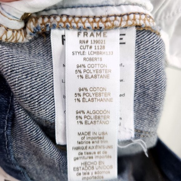 Frame Le Crop Mini Boot Cut-Leg Jeans Womens Size 24 Dark Wash Denim - Picture 8 of 16